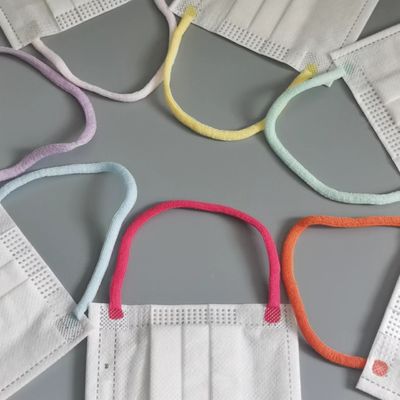 3 Ply Comfort Soft حلقات أذن مرنة حبل مرن مسطح ناعم ملون 6 مللي متر